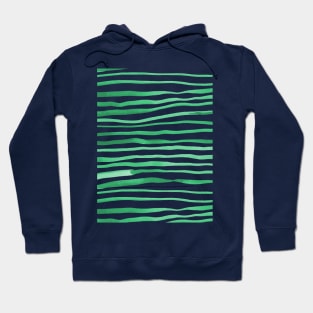 Irregular watercolor lines - green Hoodie